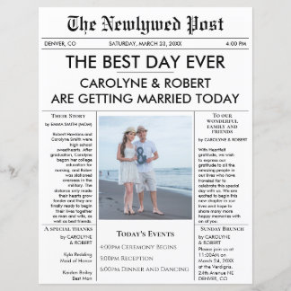 Newspapier Wedding Programme