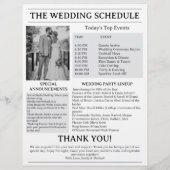 Newspapier Wedding Programme Flyer (Achterkant)