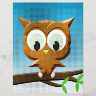 Newsprint Cartoon Owl