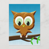 Newsprint Cartoon Owl Briefkaart (Voorkant)