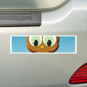 Newsprint Cartoon Owl Bumpersticker (Op auto)