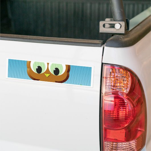 Newsprint Cartoon Owl Bumpersticker (Op Truck)