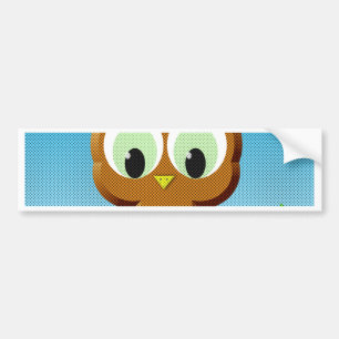 Newsprint Cartoon Owl Bumpersticker