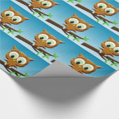 Newsprint Cartoon Owl Cadeaupapier (Hoek)