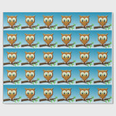 Newsprint Cartoon Owl Cadeaupapier (Vlak)