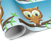 Newsprint Cartoon Owl Cadeaupapier (Rol Hoek)
