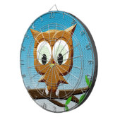 Newsprint Cartoon Owl Dartbord (Voorkant Rechts)