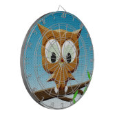 Newsprint Cartoon Owl Dartbord (Voorkant Links)