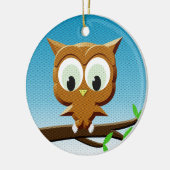 Newsprint Cartoon Owl Keramisch Ornament (Links)