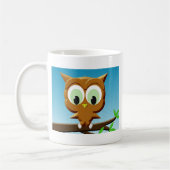 Newsprint Cartoon Owl Koffiemok (Links)