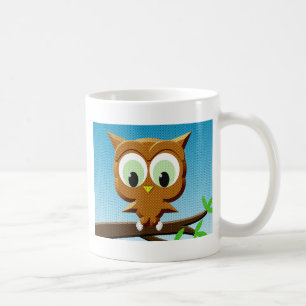 Newsprint Cartoon Owl Koffiemok