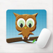 Newsprint Cartoon Owl Muismat (Met muis)