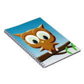 Newsprint Cartoon Owl Notitieboek (Rechterzijde)