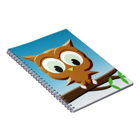 Newsprint Cartoon Owl Notitieboek (Rechterzijde)