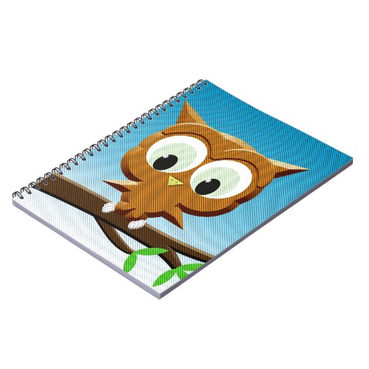 Newsprint Cartoon Owl Notitieboek (Linkerzijde)