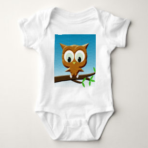 Newsprint Cartoon Owl Romper