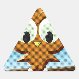 Newsprint Cartoon Owl Sticker