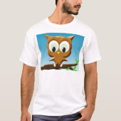 Newsprint Cartoon Owl T-shirt (Voorkant)