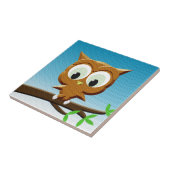 Newsprint Cartoon Owl Tegeltje (Zijkant)