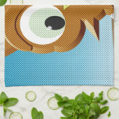 Newsprint Cartoon Owl Theedoek (Gevouwen)