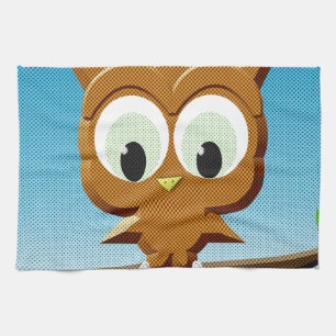 Newsprint Cartoon Owl Theedoek
