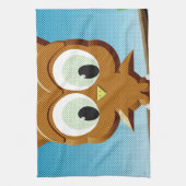 Newsprint Cartoon Owl Theedoek (Verticaal)