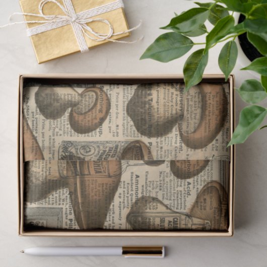 Newsprint en paddenstoel Tissuepapier (Geschenk)