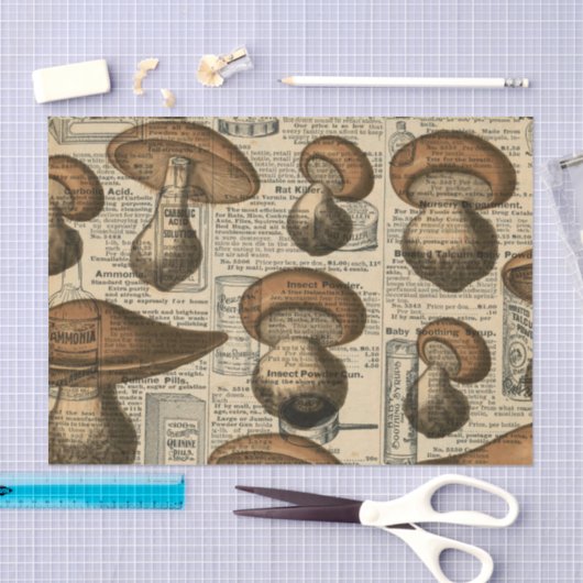  Newsprint en paddenstoel Tissuepapier (Craft)