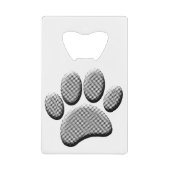 Newsprint Halftone Cartoon Dog Paw Prints Creditkaart Flessenopener (Voorkant)