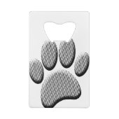 Newsprint Halftone Cartoon Dog Paw Prints Creditkaart Flessenopener (Achterkant)