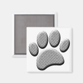 Newsprint Halftone Cartoon Dog Paw Prints Magneet (Voorkant / Achterkant)