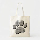 Newsprint Halftone Cartoon Dog Paw Prints Tote Bag (Voorkant)