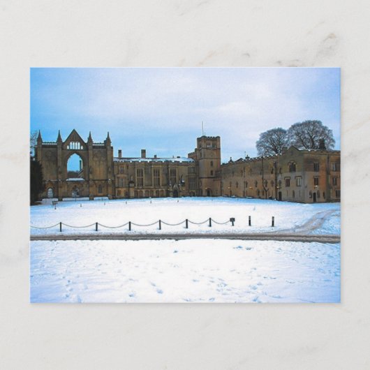 Newstead Abbey in wintersneeuw Briefkaart (Voorkant)