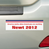Newt Gingrich 2012 Bumpersticker (Op auto)