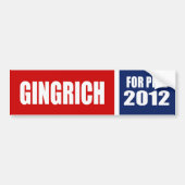 NEWT GINGRICH 2012 BUMPERSTICKER (Voorkant)