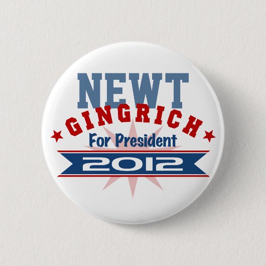 NEWT Gingrich 2012 Ronde Button 5,7 Cm (Voorkant)