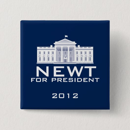 Newt Gingrich 2012 Vierkante Button 5,1 Cm (Voorkant)