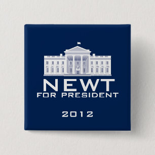 Newt Gingrich 2012 Vierkante Button 5,1 Cm