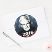 NEWT GINGRICH 2016 KANDIDAAT RONDE STICKER (Envelop)