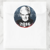 NEWT GINGRICH 2016 KANDIDAAT RONDE STICKER (Tas)