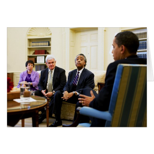 Newt Gingrich, Barack Obama, Jarrett en Sharpton (Voorkant Horizontaal)