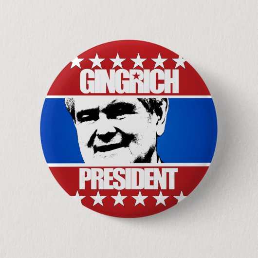 Newt Gingrich - President Ronde Button 5,7 Cm (Voorkant)