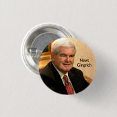 Newt Gingrich Ronde Button 3,2 Cm (Voorkant /achterkant)