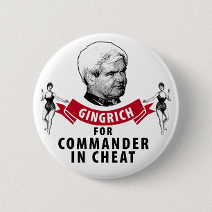 Newt Gingrich voor Commandant Cheat Ronde Button 5,7 Cm
