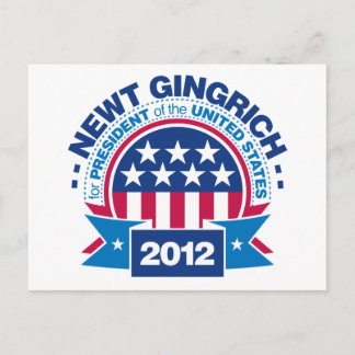 Newt Gingrich voor President 2012 Briefkaart