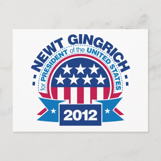 Newt Gingrich voor President 2012 Briefkaart (Voorkant)