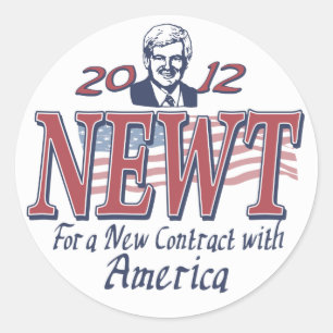 Newt Gingrich voor President 2012 Gear Ronde Sticker