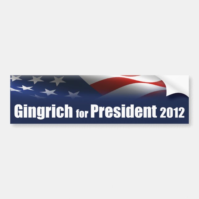 Newt Gingrich voor President Bumpersticker (Voorkant)