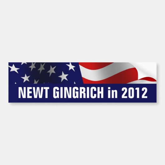 Newt Gingrich voor President in 2012 Bumpersticker (Voorkant)