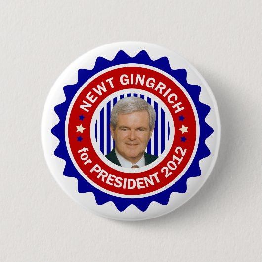 Newt Gingrich voor US President 2012 Ronde Button 5,7 Cm (Voorkant)